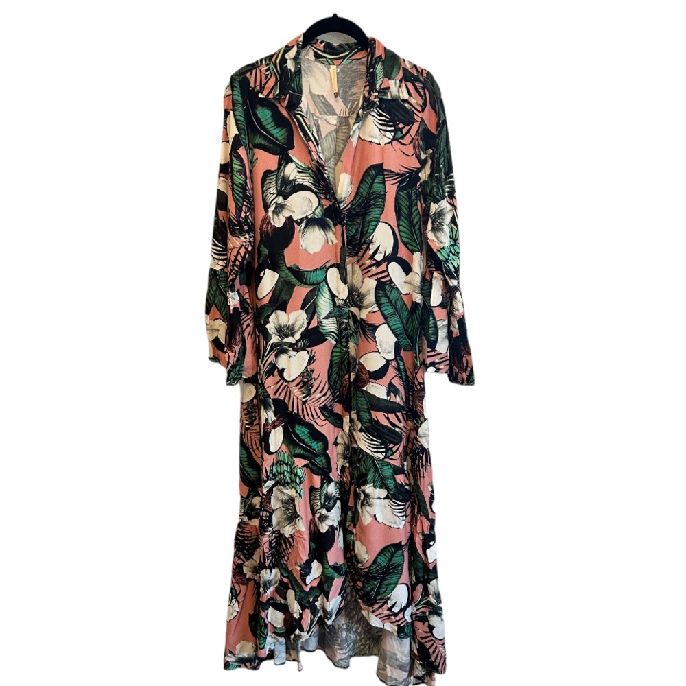 Touché Bainetre Tropical Long Sleeved Maxi Dress Small